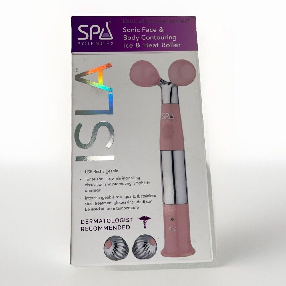 Spa Sciences ISLA Sonic Face & Body Contouring Ice & Heat Roller NEW & SEALED